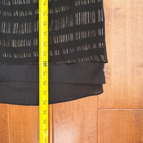 WHBM Black Metallic Silk Tank Blouse Size 2 High-Neck Black - Picture 5 of 13